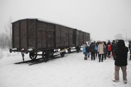 Un'immagine del viaggio ad Auschwitz