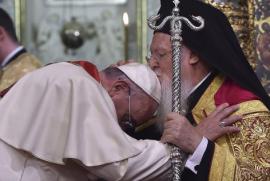 Papa Francesco con il Patriarca Ecumenico Bartolomeo