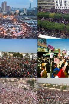 Collage di immagini della Primavera araba (fonte Wikicommons, foto di pubblico dominio)
