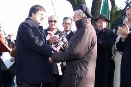 Il Presidente Marra all'inaugurazione del Giardino dei Giusti del Monte Stella